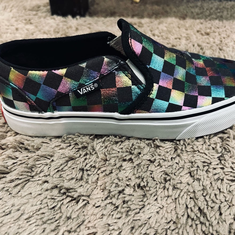 Vans slip on sneakers checkerboard pattern